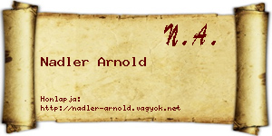 Nadler Arnold névjegykártya